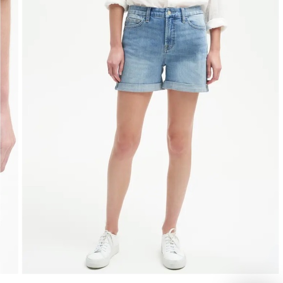Jen 7 by 7 For All Mankind High Waist Roll Cuff Denim Shorts - Picture 4 of 12